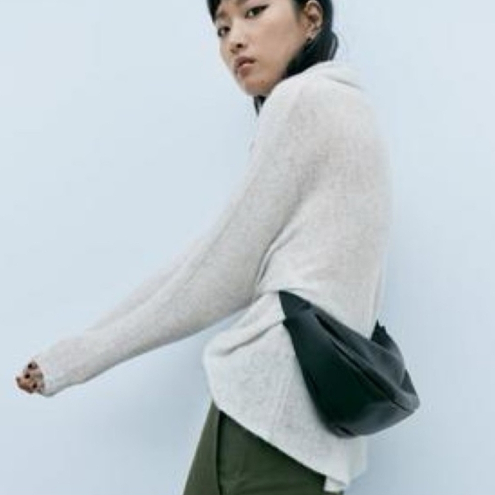 Zara Black Leather Crossbody